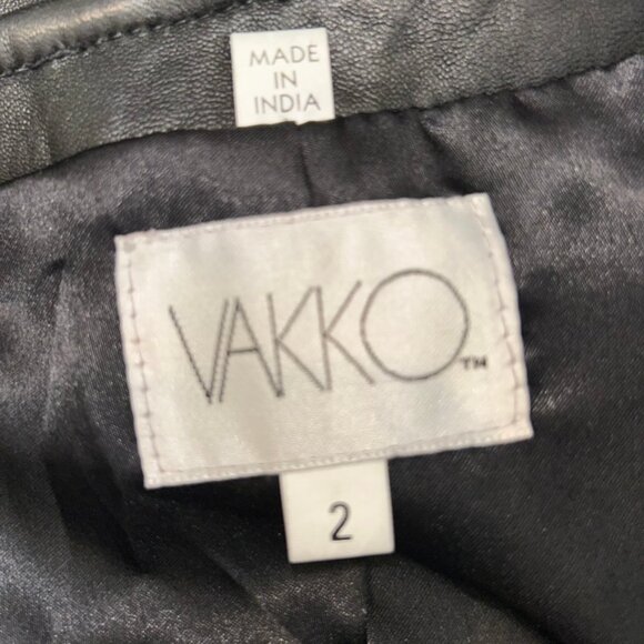 leather black vakko vintage short skirt 2 - Picture 2 of 3